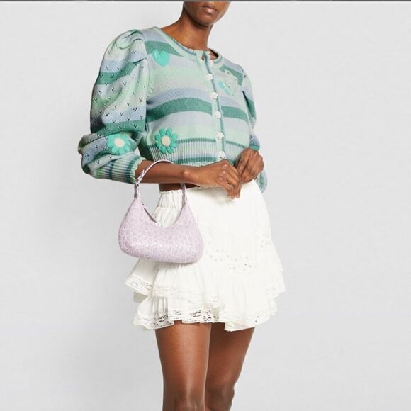 NWT LoveShackFancy Vesper Cropped Cardigan Mint Julep Multi Size Medium - Picture 16 of 16